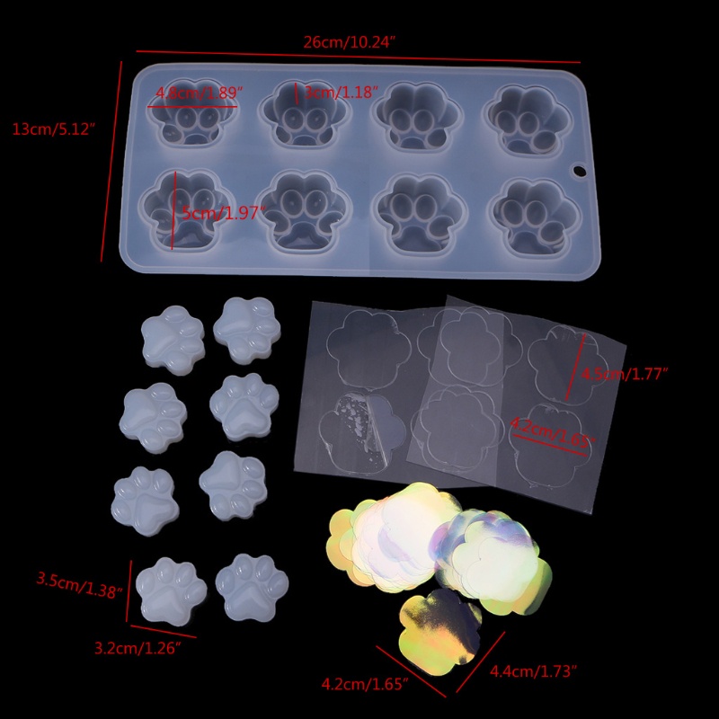Khuôn Silicone Làm Nhựa Resin Epoxy Hình Chân Mèo