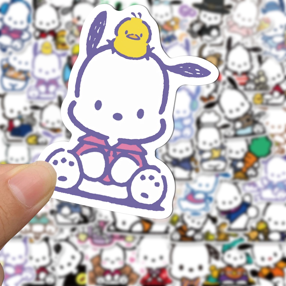 Bộ 50 miếng dán trang trí máy tính xách tay hình chú chó Pacha dễ thương chống thấm nước