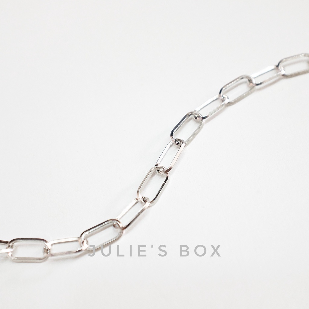 Vòng Tay Titan Basic Chain Unisex Màu Bạc Không Đen Không Gỉ Không Phai Màu Không Ngứa Bền julies box bracelet