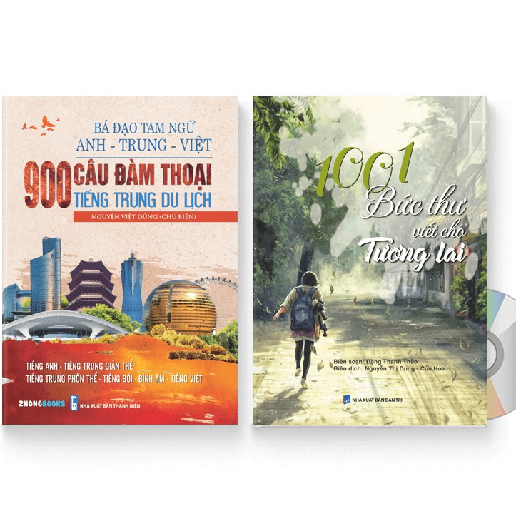 Sách - Combo: 900 Câu đàm thoại tiếng Trung du lịch + 1001 Bức Thư Viết Cho Tương Lai + DVD quà tặng