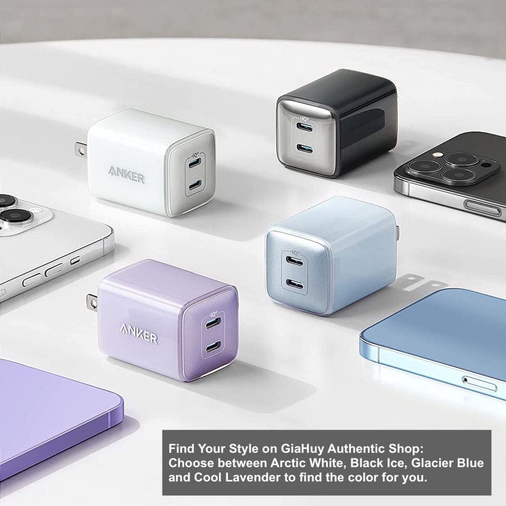 Củ sạc nhanh ANKER 521 Nano Pro Dual USB-C 40W PD/ PPS 1.0 - A2038