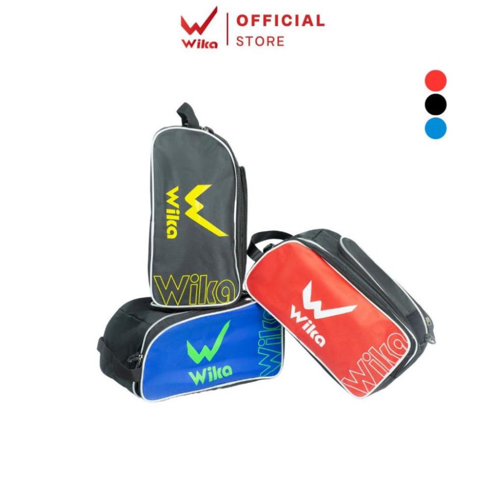 Free Ship - Túi đựng giày đá bóng 2 ngăn Wika chính hãng , chất liệu vải bố nhỏ gọn tiện lợi, có tay xách khóa kéo.