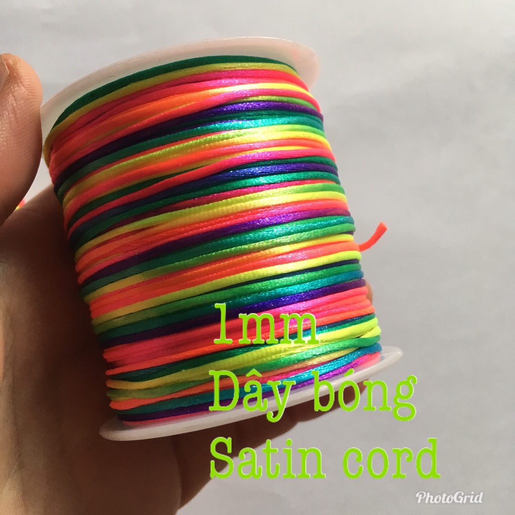 Dù thổ cẩm dây ngũ sắc Tây Tạng hoặc dây tim satin cord NGUYÊN CUỘN