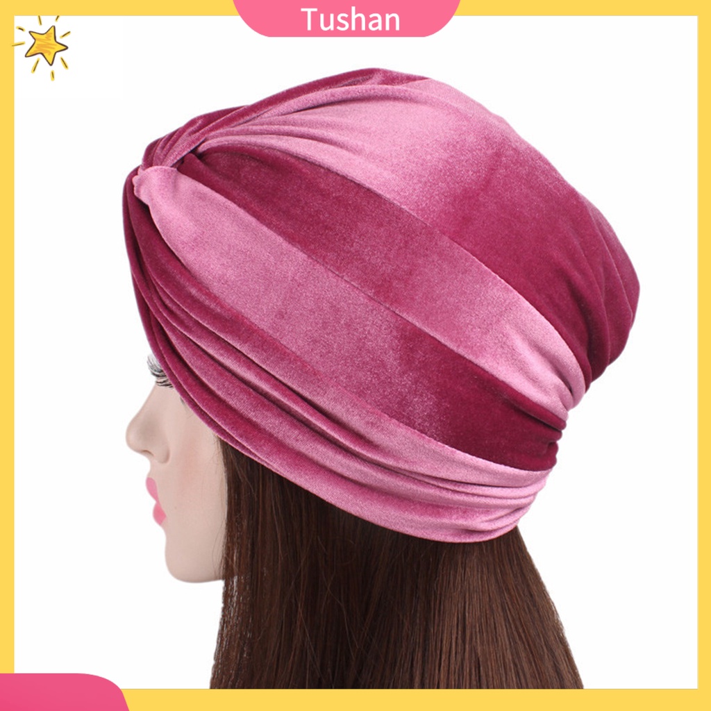 Mũ turban phong cách Ấn Độ thời trang thu đông cho nữ