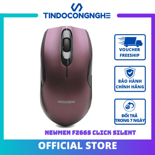 Chuột Không Dây - Chuột Máy Tính Newmen F266S Click Silent - Hàng Chính Hãng - Thiết Kế Nhỏ Gọn, Hạn Chế Mệt Mỏi