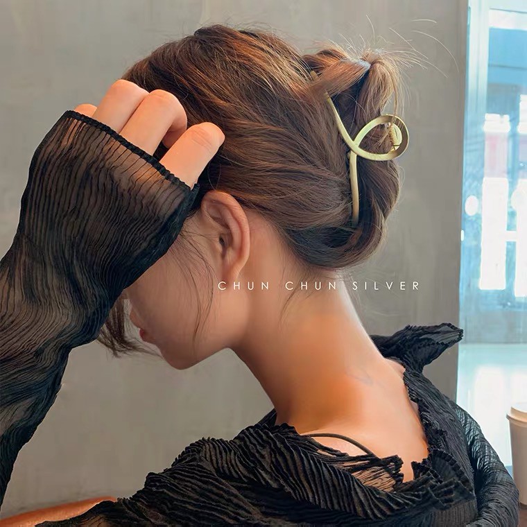 Kẹp Tóc Đuôi Ngựa Bằng Kim Loại Đơn Giản Cá Tính