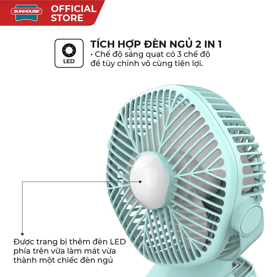 Quạt sạc mini SUNHOUSE SHD7111