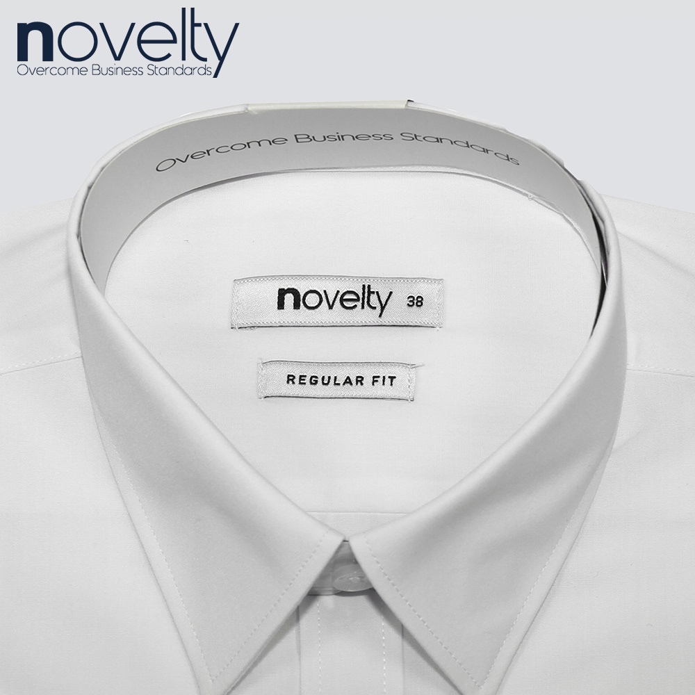 Áo sơ mi nam ngắn tay màu trắng Regular fit Novelty 220127N