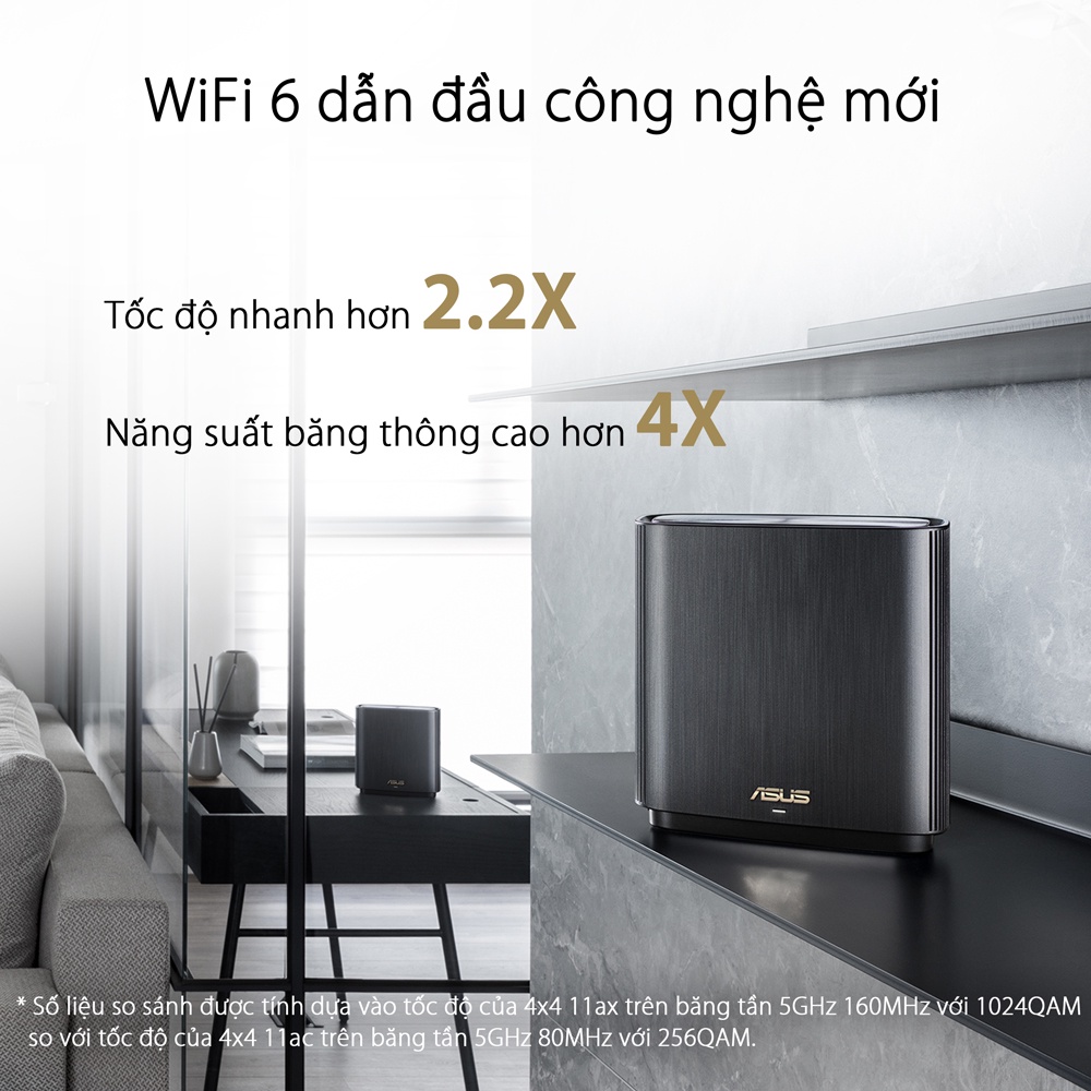 Hệ thống MESH WIFI 6 ASUS XT8 ZenWiFi AX6600 Hàng Chính Hãng