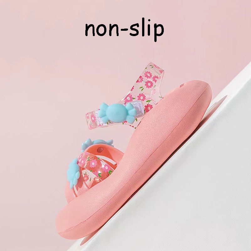 SANITKUN Giày sandal công chúa màu sắc kẹo ngọt họa tiết hoạt hình phong cách Hàn Quốc dễ thương dành cho bé gái