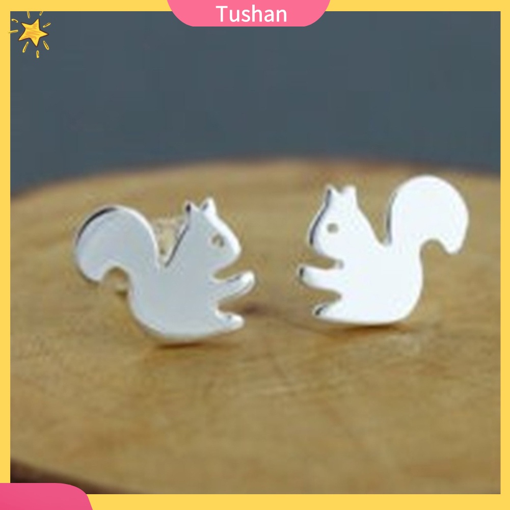 TUSH Fashion Women Squirrel Animal Shape Ear Stud Earrings Jewelry Birthday Gift