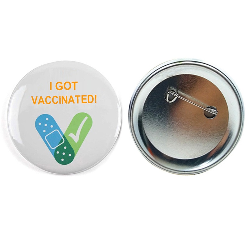 Set 5 Huy Hiệu Cài Áo Hình Chữ I Got Vaccinated Kèm 2 Thẻ Trong Suốt