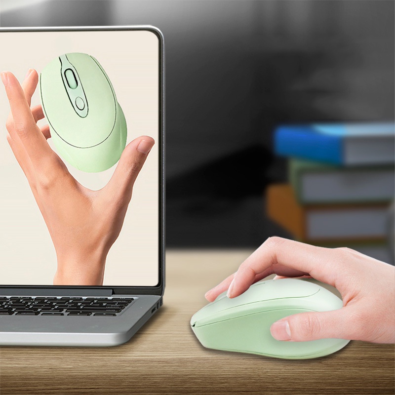 Chuột không dây Bluetooth có cáp sạc 2.4ghz không gây tiếng ồn cho Pc/Laptop