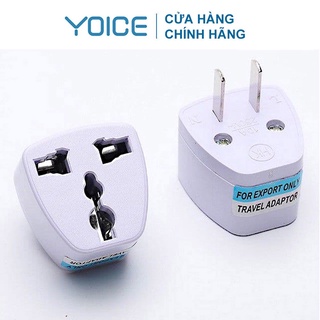 [Mã BMLT30 giảm đến 30K] Ổ chuyển đổi YOICE từ 3 chân sang 2 chân an toàn cách điện tốt, nguồn 220V chân dẹt.