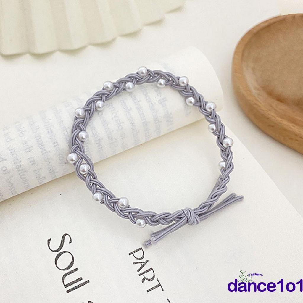 Dây buộc tóc đính ngọc trai màu kẹo cho nữ