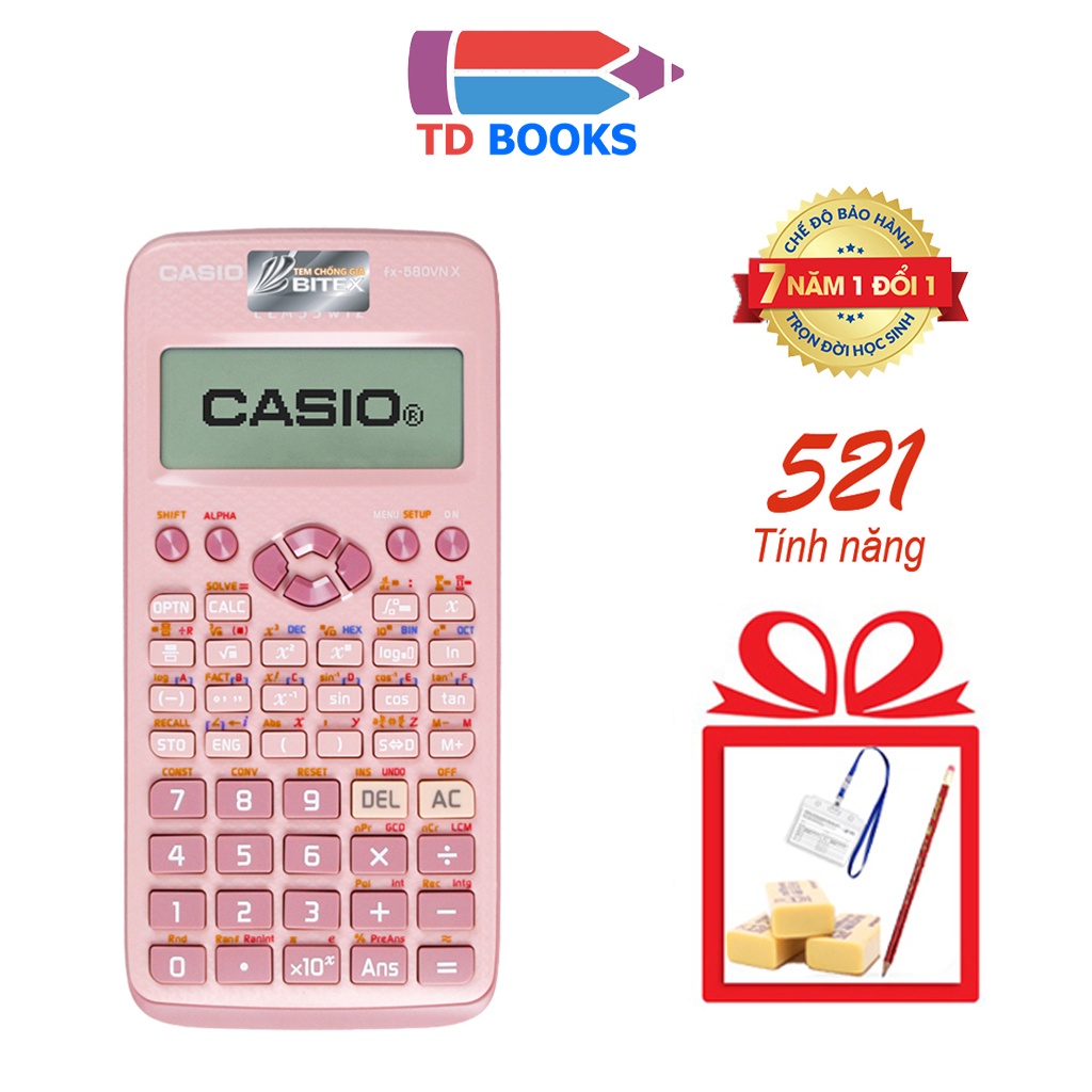 [Chính hãng] Máy tính Học Sinh CASIO FX 580VN X - 7 NĂM BẢO HÀNH điện tử bằng QR CODE - Máy tính FX 580VNX Nhập khẩu TL