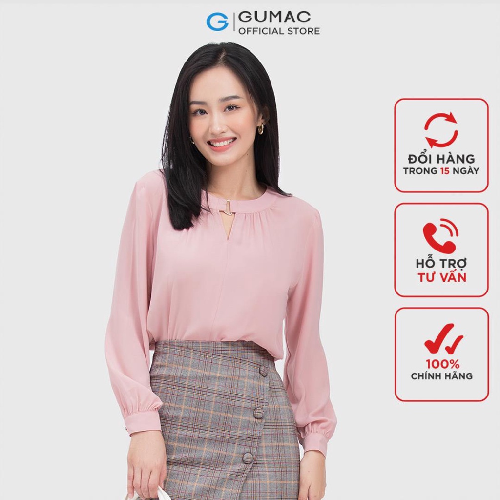 [Mã WABRGUM giảm 10% tối đa 30K đơn 99K] Áo kiểu cổ xẻ thời trang GUMAC AC04048 | WebRaoVat - webraovat.net.vn