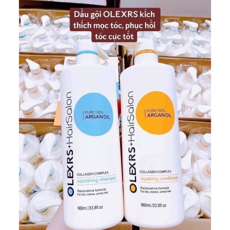 Dầu gội xả olexrs hair salon, bộ gội xả tinh chất argan oil mềm mượt và ngăn rụng tóc  500ml - 960ml