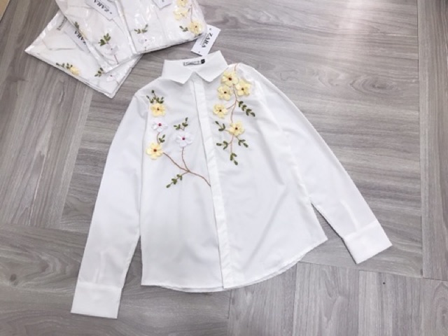 BÁN SỈ ÁO SƠ MI HOA VÀNG CHO NỮ