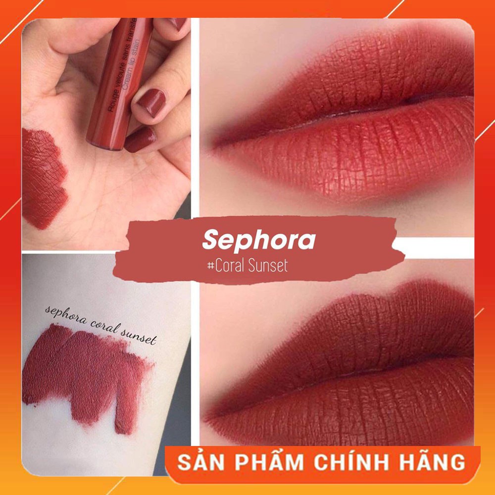 Hàng Pháp - Bill sephora ảnh cuối - Son Kem Sephora cream lip stain 25 Coral sunset