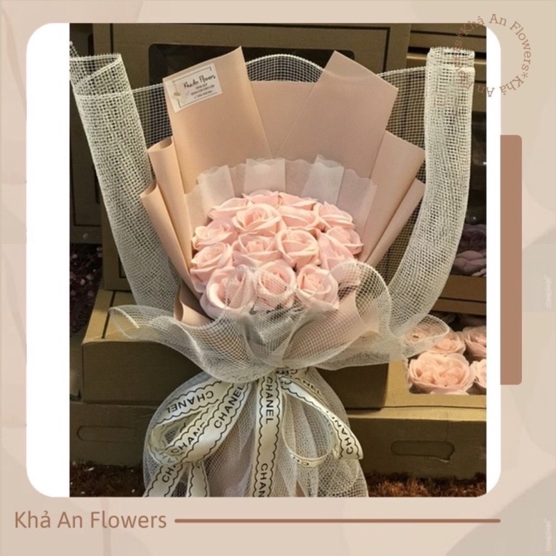 Hoa Bó Valentine tone Hồng phối lưới