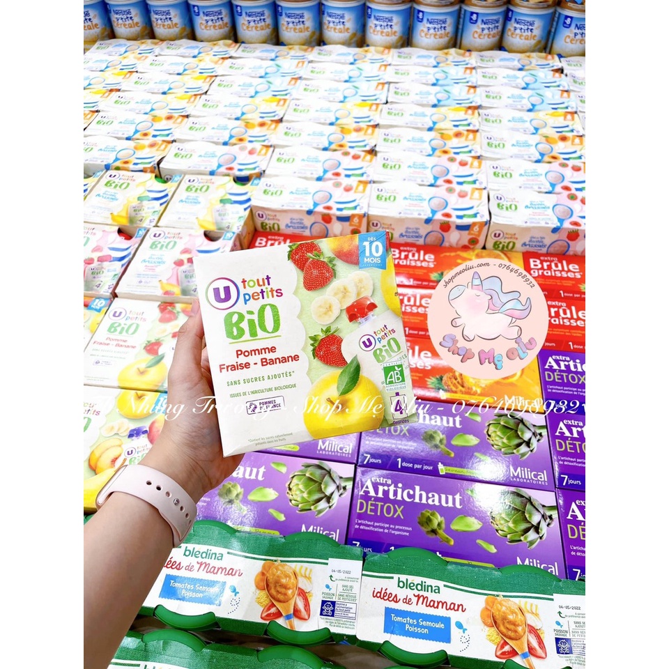 Trái cây nghiền hữu cơ Super U dạng túi cho bé từ 10 tháng