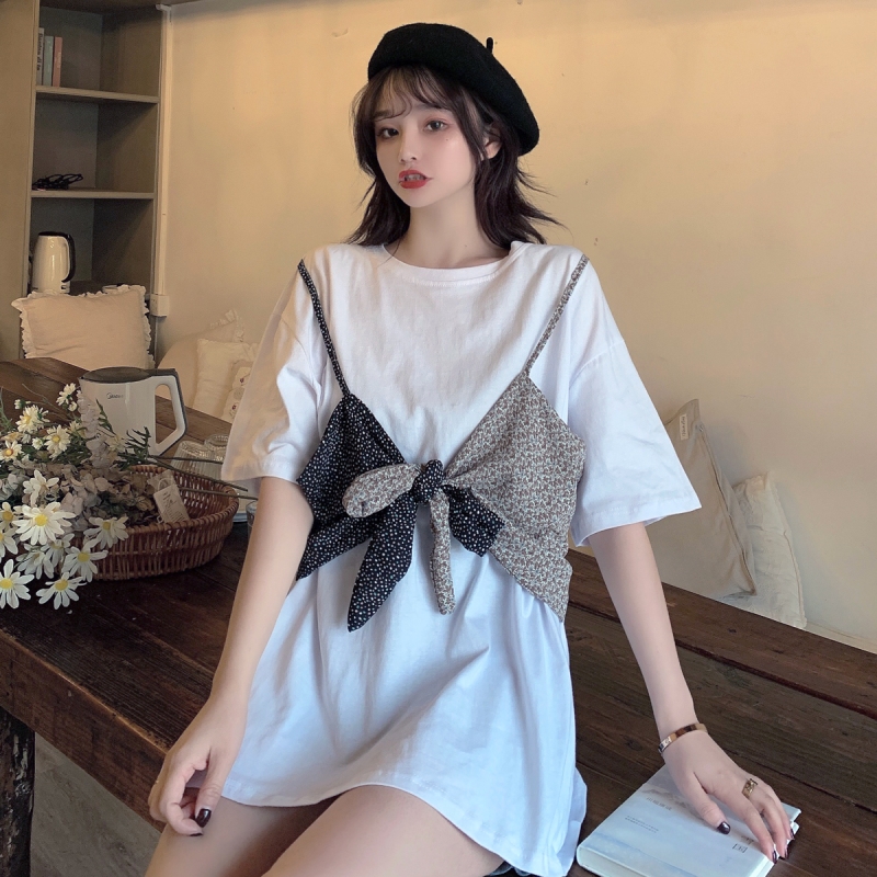 Áo Thun Nữ Ngắn Tay Phối Màu Thời Trang