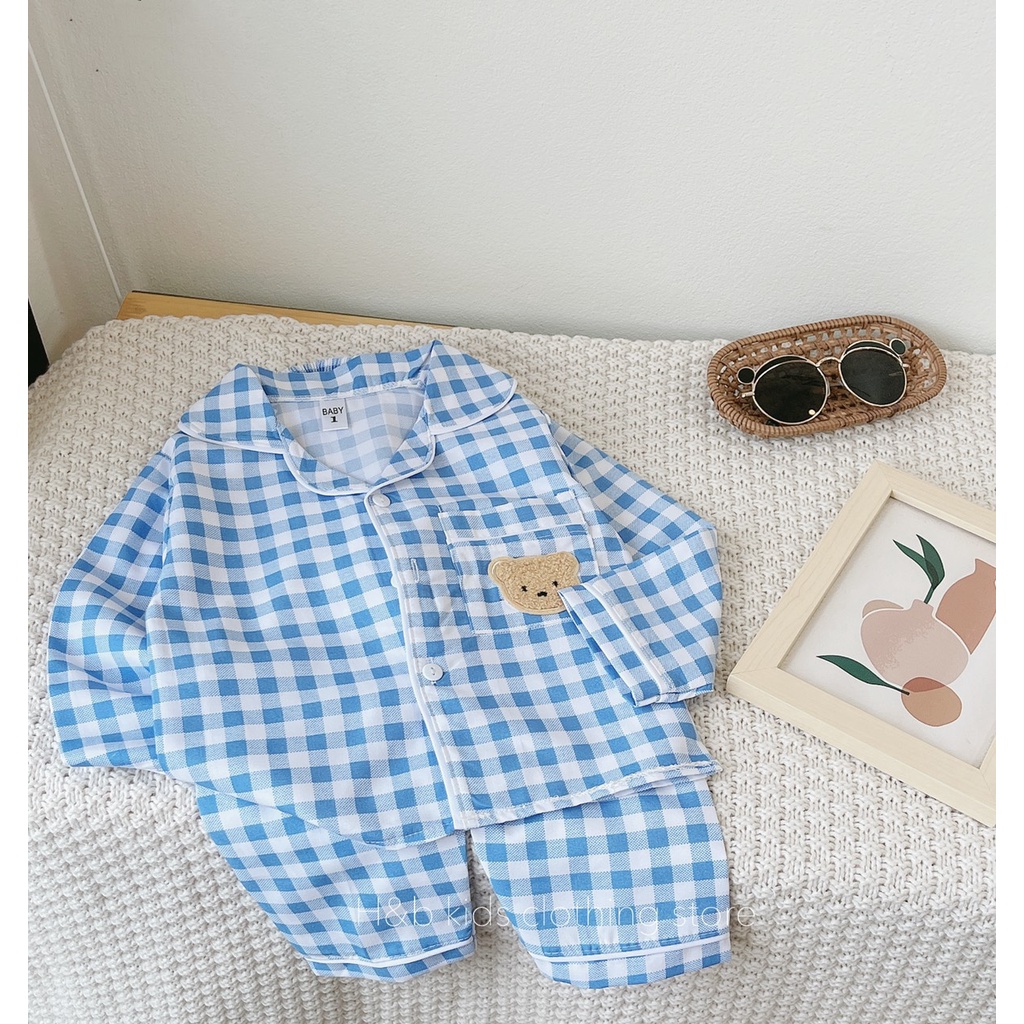 (8-18KG) Đồ Ngủ pijama Cho Bé Trai Bé Gái 1 Tuổi - 5 Tuổi, Pizama Cho Bé Vải Thô Đũi Thoáng Mát