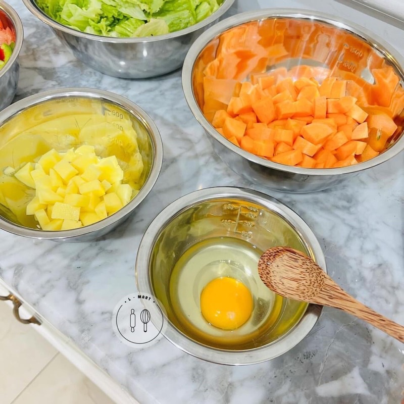 BỘ 5 CHẬU INOX - BÁT INOX CAO CẤP