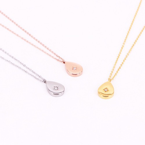 Dây Chuyền Nữ Giọt Nước Titan Ko Đen TT 2565