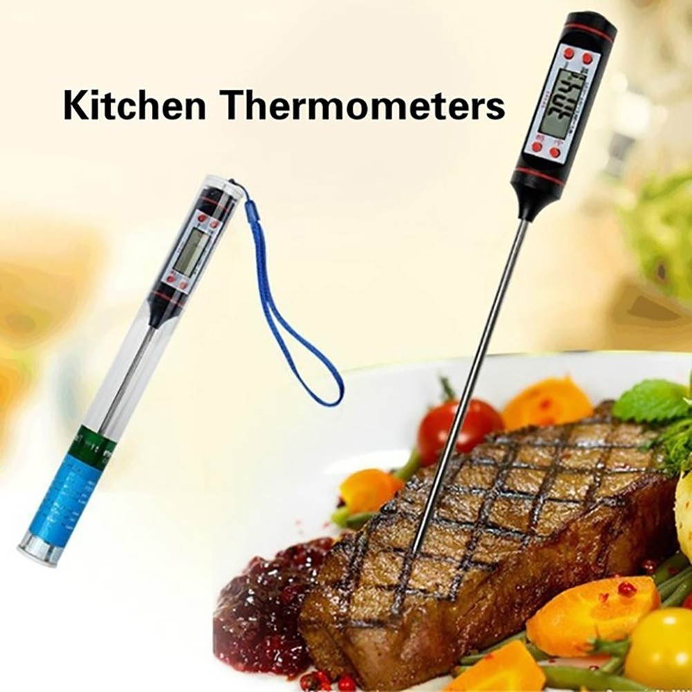 Nhiệt kế kỹ thuật số có màn hình hiển thị dùng để đo nhiệt độ thức ăn tiện dụng cho nhà bếp