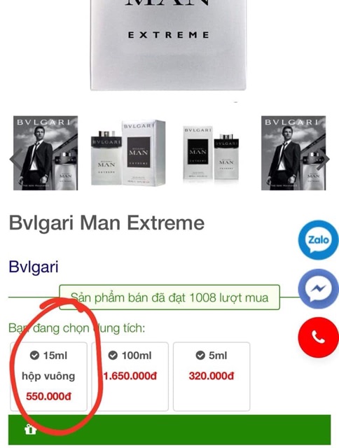Nước hoa mini  Bvlgari Man Extreme 15ml dạng xịt | BigBuy360 - bigbuy360.vn