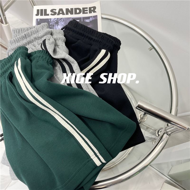 Quần Short Thể Thao Lưng Cao Ống Rộng Phong Cách Retro Mỹ