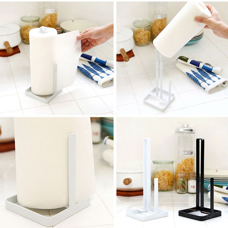 Giá đỡ khăn giấy cuộn để bàn bằng kim loại tiện dụng cho nhà bếp/ nhà tắm
