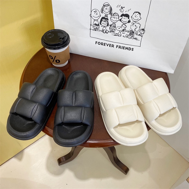 JY300  Dép bánh mì xốp đúc nguyên khối chất cao su mềm mang cực êm chân, thiết kế tối giản Unisex