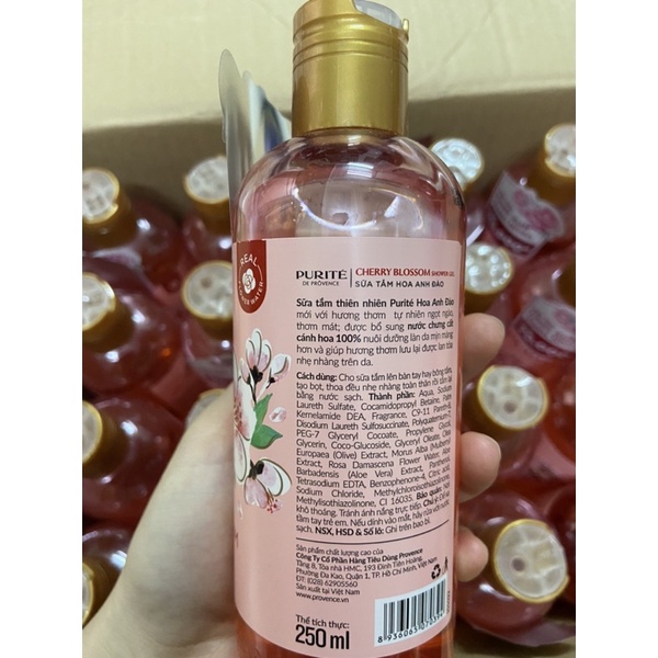 Sữa tắm purite hương anh đào và hương hoa hồng 250ml