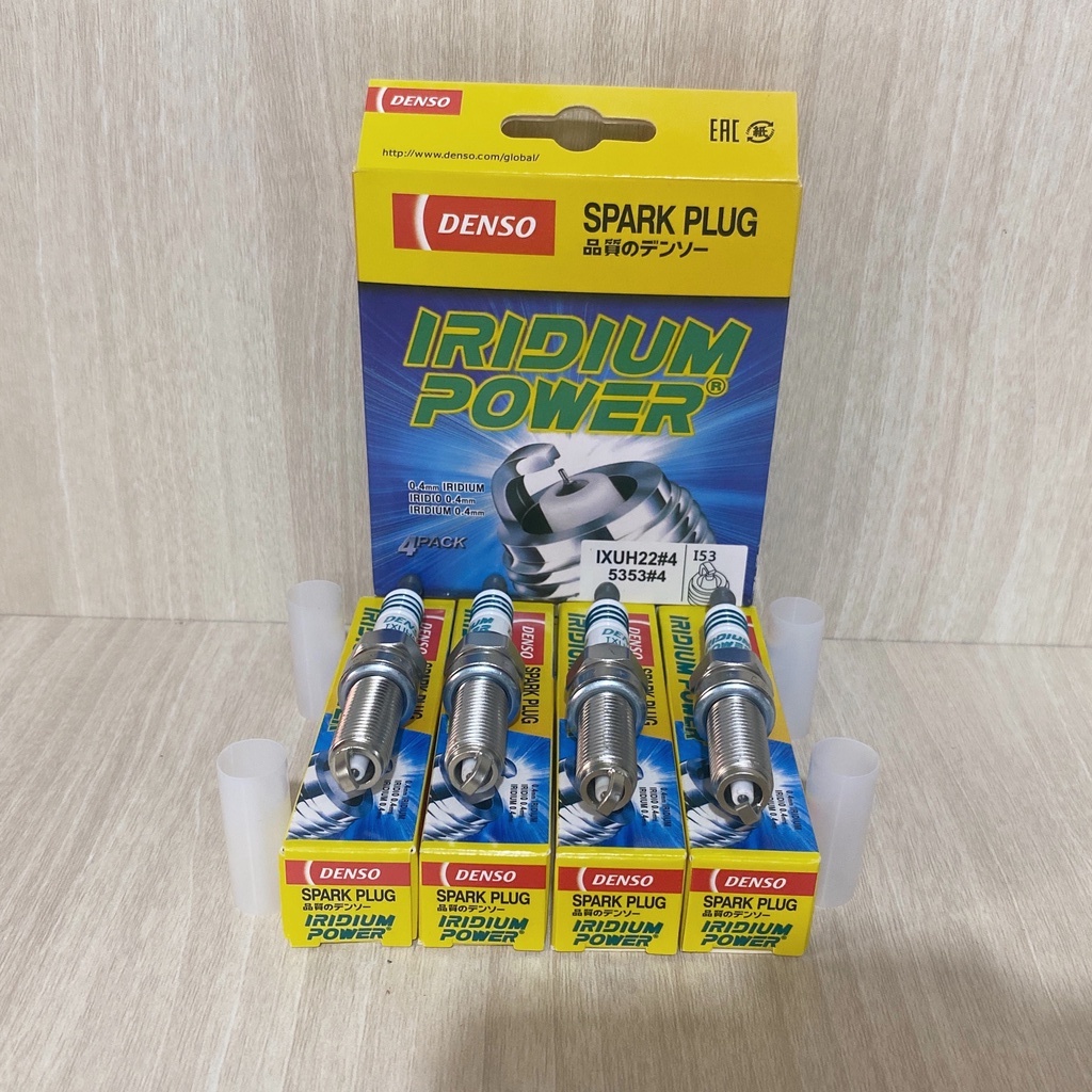 Bộ 4 Bugi Denso Iridium Chính Hãng Xe Accent Mazda3 Mazda6 CX5 CX3 i10 i20 i30 Morning CRV 2.0 Mã IXUH22 Ren 12 Dài