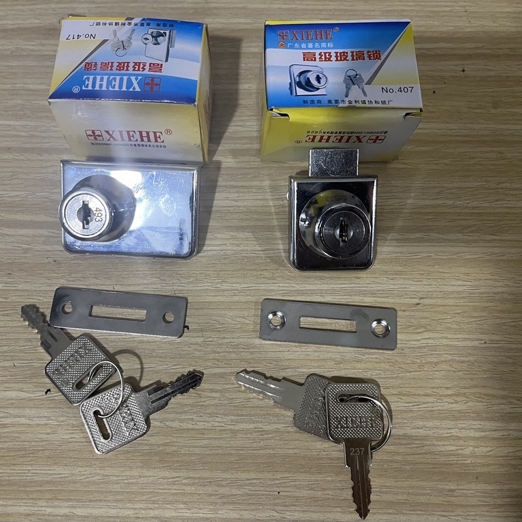 Khóa tủ kính - Ổ khóa cửa kính đôi và khóa kính đơn