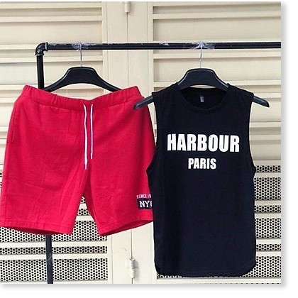 ( SALE SẬP SÀN) SET ĐỒ BỘ NAM MẶC Ở NHÀ, ĐI CHƠI ÁO THUN 3 LỖ IN CHỮ PARIS, QUẦN SHORT THOẢI MÁI - TP