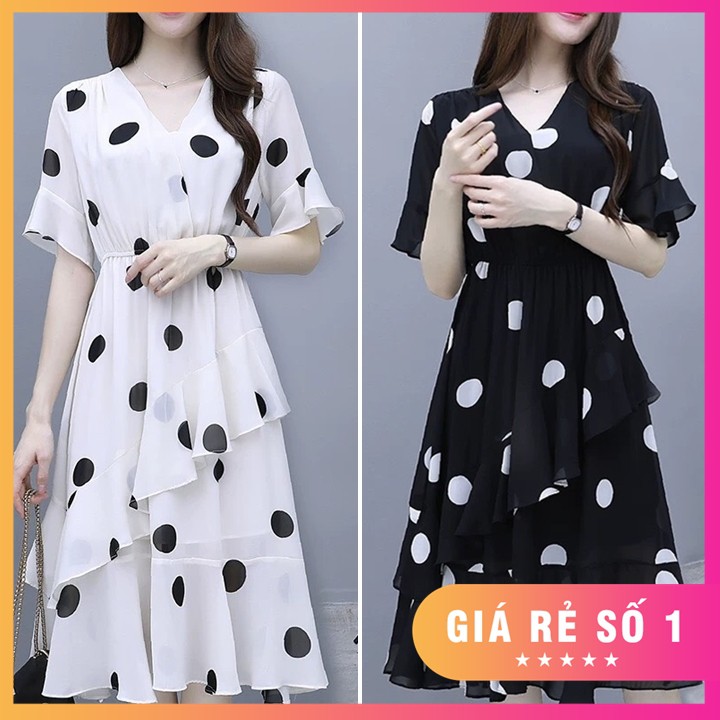 ĐẦM CHẤM BI TẦNG SIÊU XINH A5 ĐỦ SIZE S,M,L,Xl,XXL