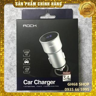 Sạc Trên Xe Hơi Rock H2 Car Charger with Digital Display - Hàng Chính hãng Bảo hành 12 tháng