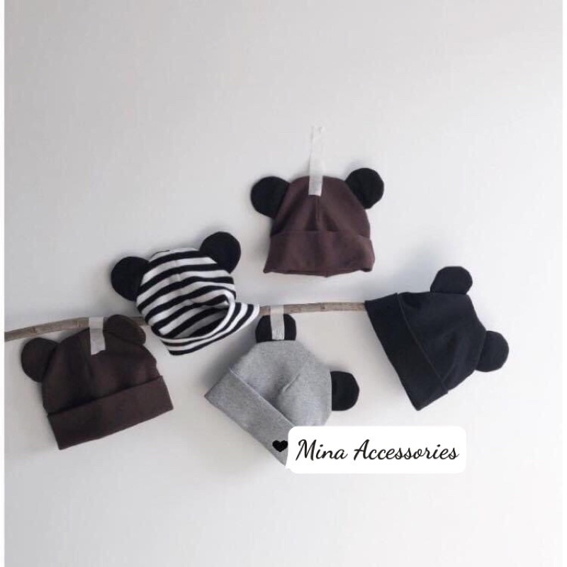 Mũ cotton tai chuột mickey cho bé - mũ trùm đầu