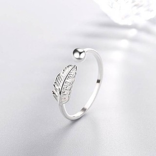 Nhẫn bạc nữ chihiro lông vũ freesize