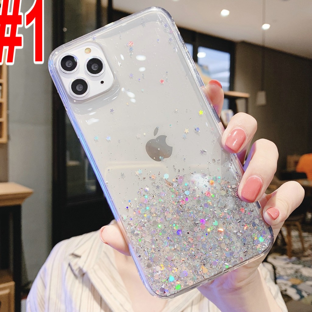 Ốp điện thoại trong suốt họa tiết bầu trời sao lấp lánh cho iPhone SE 2020 11 Pro Max X Xr Xs Max 5 5s 6 6s 7 8 Plus | BigBuy360 - bigbuy360.vn
