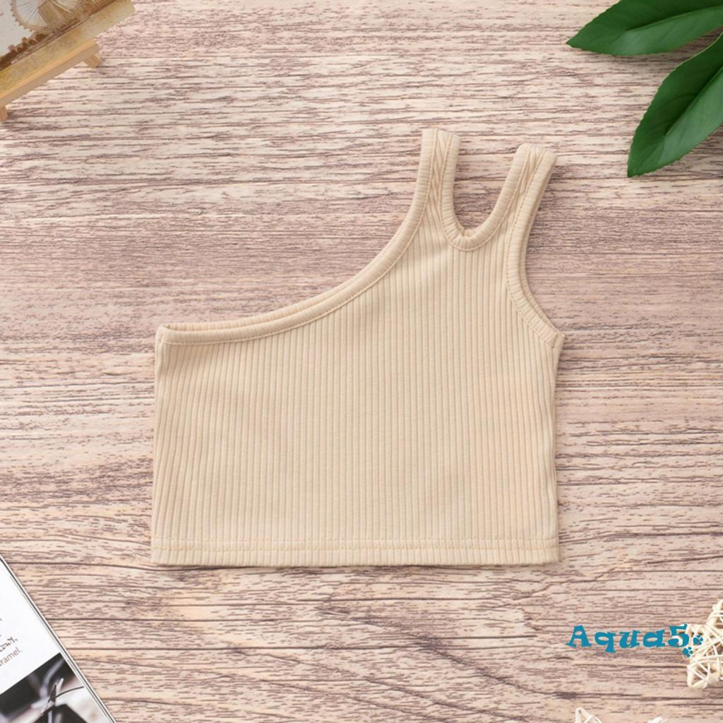 Áo croptop không tay màu sắc đơn giản cho bé từ 2-7 tuổi