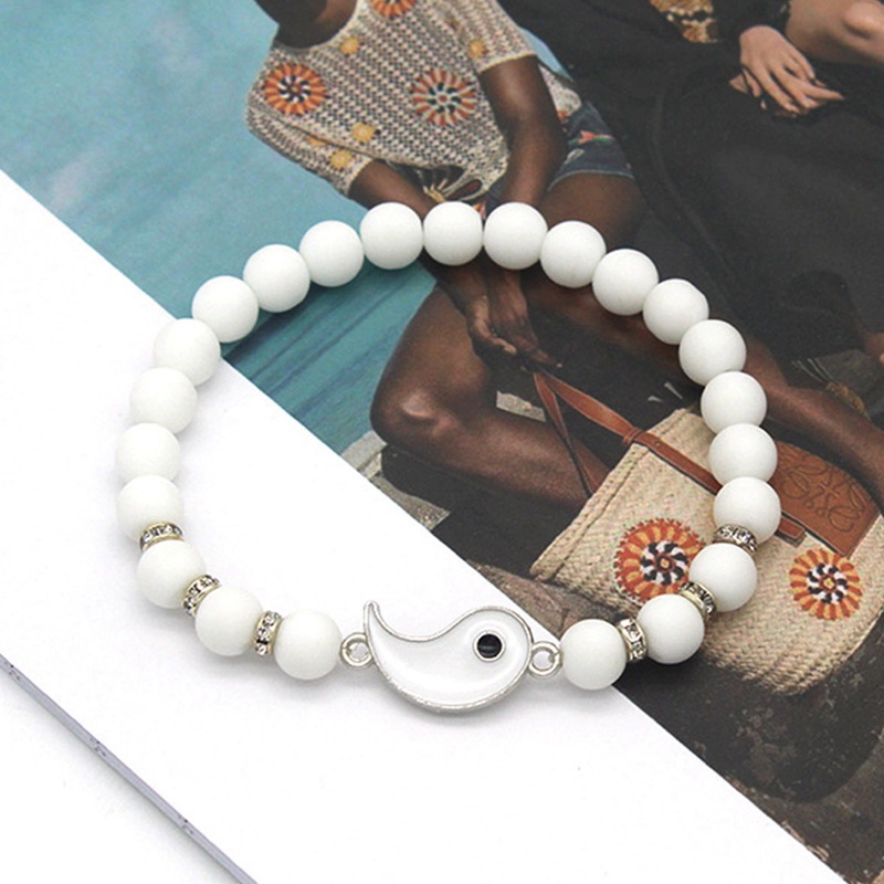 Ygt 1 Vòng Tay Chuỗi Hạt Đá Âm Dương Tự Nhiên Đơn Giản Cá Tính Dành Cho Cặp Đôi