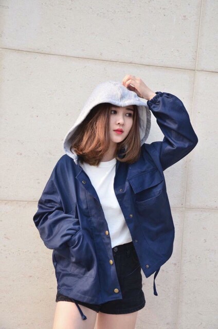 Áo khoác kaki nón xám | BigBuy360 - bigbuy360.vn