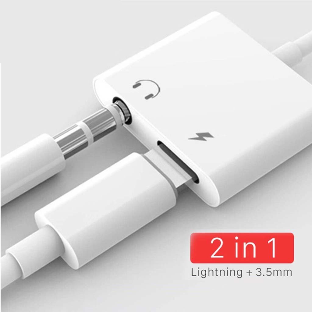 Cáp chuyển đổi iphone lightning sang tai nghe 3.5 và sạc lightning - Jack chuyển đổi tai nghe Iphone vừa sạc vừa nghe