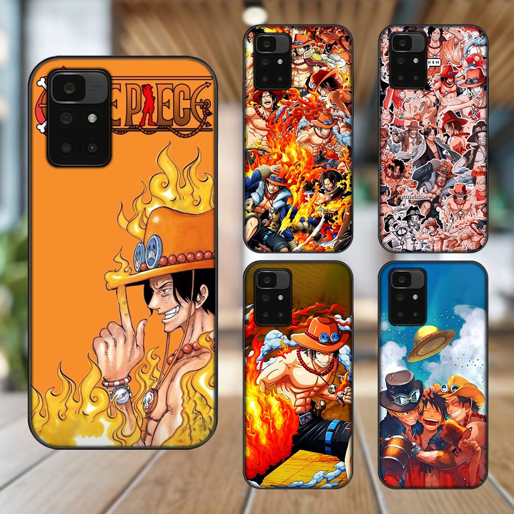 Ốp lưng Xiaomi Redmi 10 viền đen in hình Ace One Piece