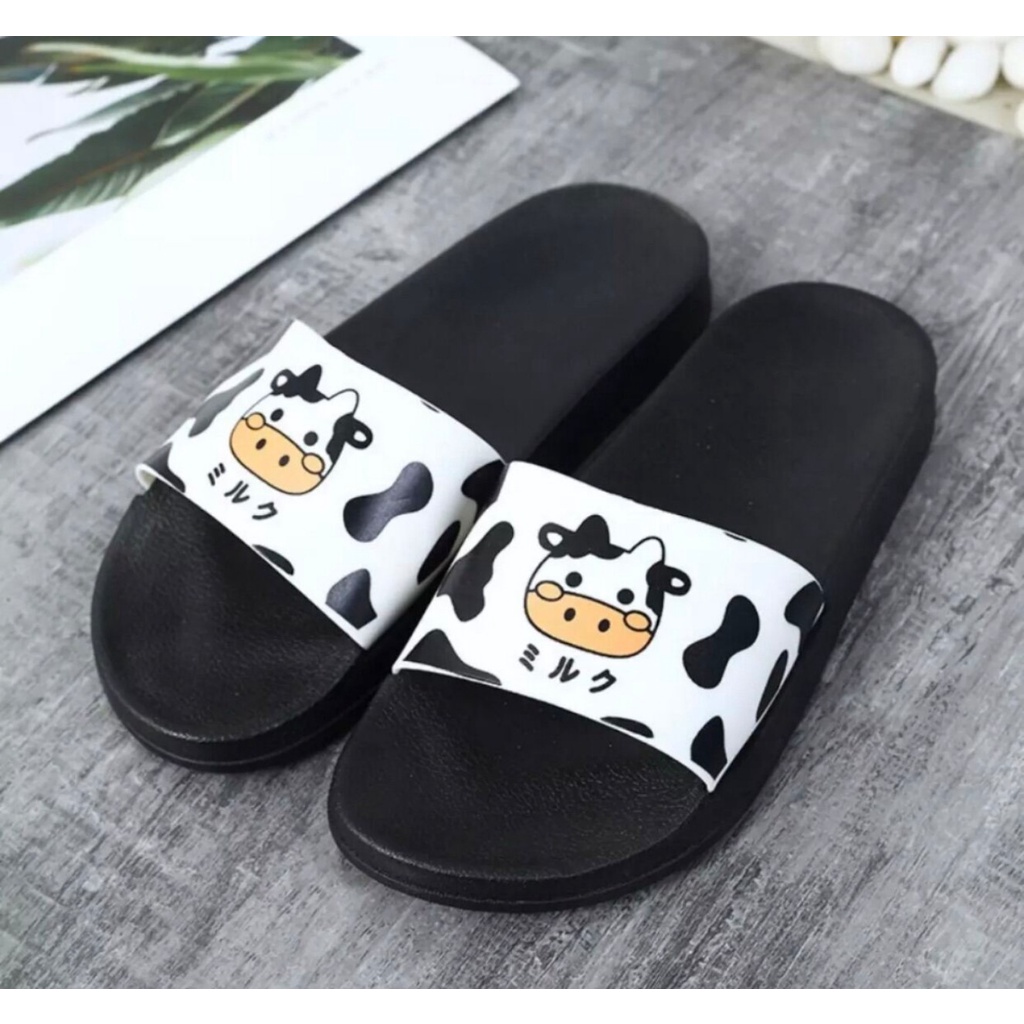 DÉP NAM - NỮ SIÊU NHẸ, SIÊU BỀN DUWA - Hàng chính hãng - QUAI NGANG HỌA TIẾT BÒ SỮA